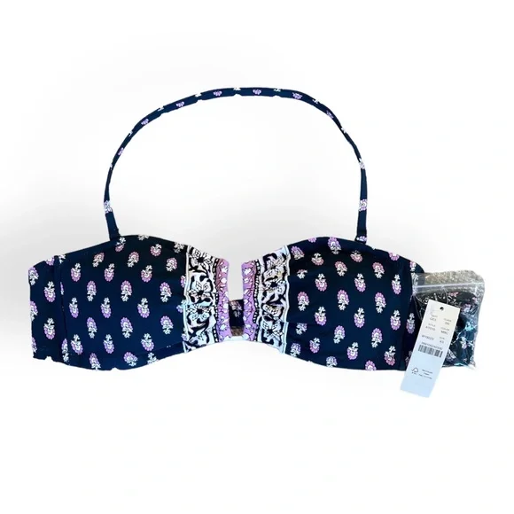 J.Crew • U-front Bandeau Bikini Top in Best Buds • Size XS - Picture 2 of 4